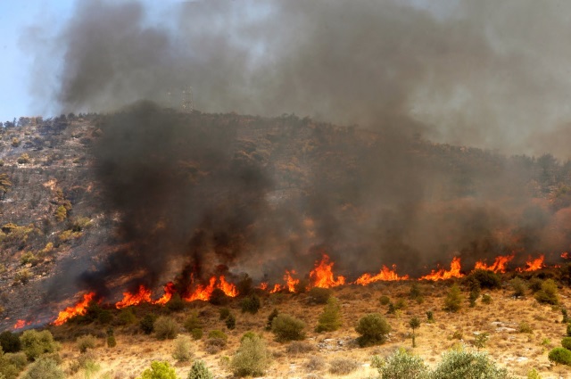Σε εξέλιξη φωτιά στη Νέα Μάκρη προς τη λεωφόρο Διονύσου