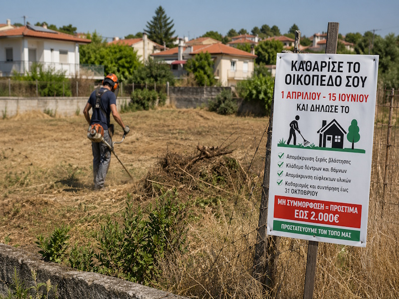 Τι αλλάζει σε καθαρισμούς οικοπέδων και δηλώσεις ενόψει της αντιπυρικής περιόδου 