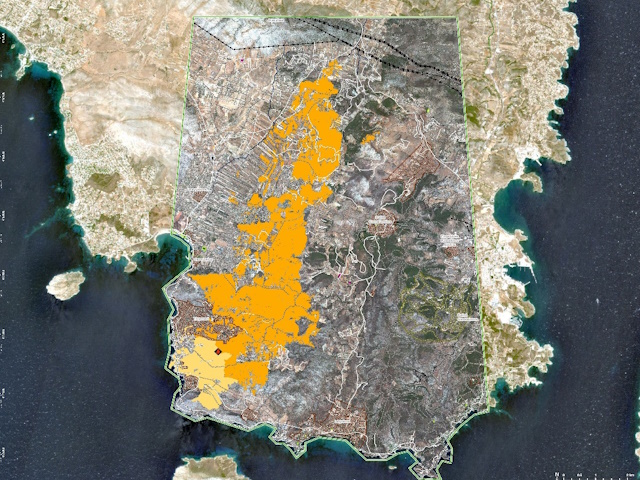 Νοτιοανατολική Αττική: 15.808 στρέμματα έγιναν στάχτη – Ο χάρτης της υπηρεσίας Copernicus