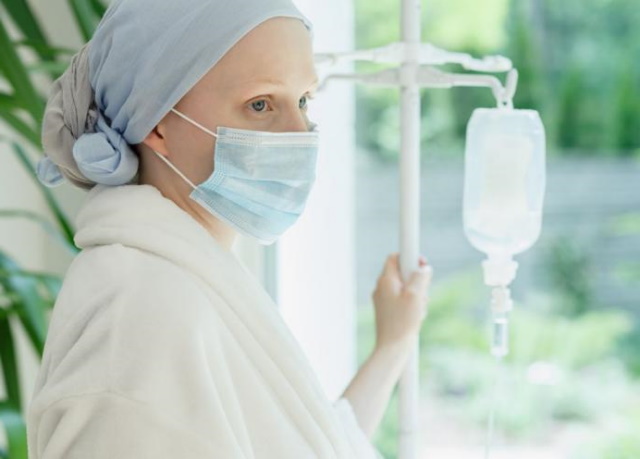 cancer patient with mask