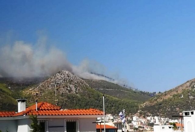 Ν. Μάκρη: Υπεράνθρωπες προσπάθειες να ελεγχθεί η πυρκαγιά την οποία ο αέρας «σπρώχνει» βορειοδυτικά! (Φωτός)