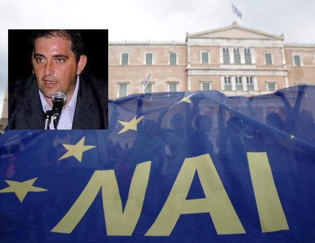 Παρέμβαση υπέρ του «Ναι» από τον πρόεδρο του δημοτικού συμβουλίου Μαρκοπούλου. 